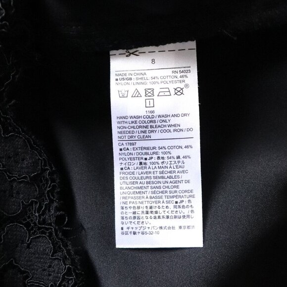 Banana Republic Women's Sz 8 Black Lace 1/4 Length Sleeve Crewneck Midi Dress‎ - Picture 13 of 14